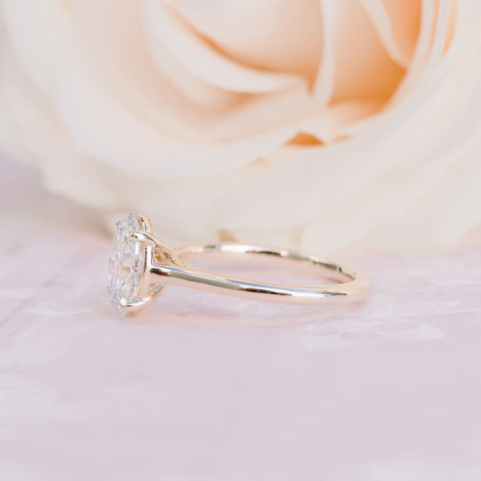 Oval Trellis Solitaire Diamond Engagement Ring