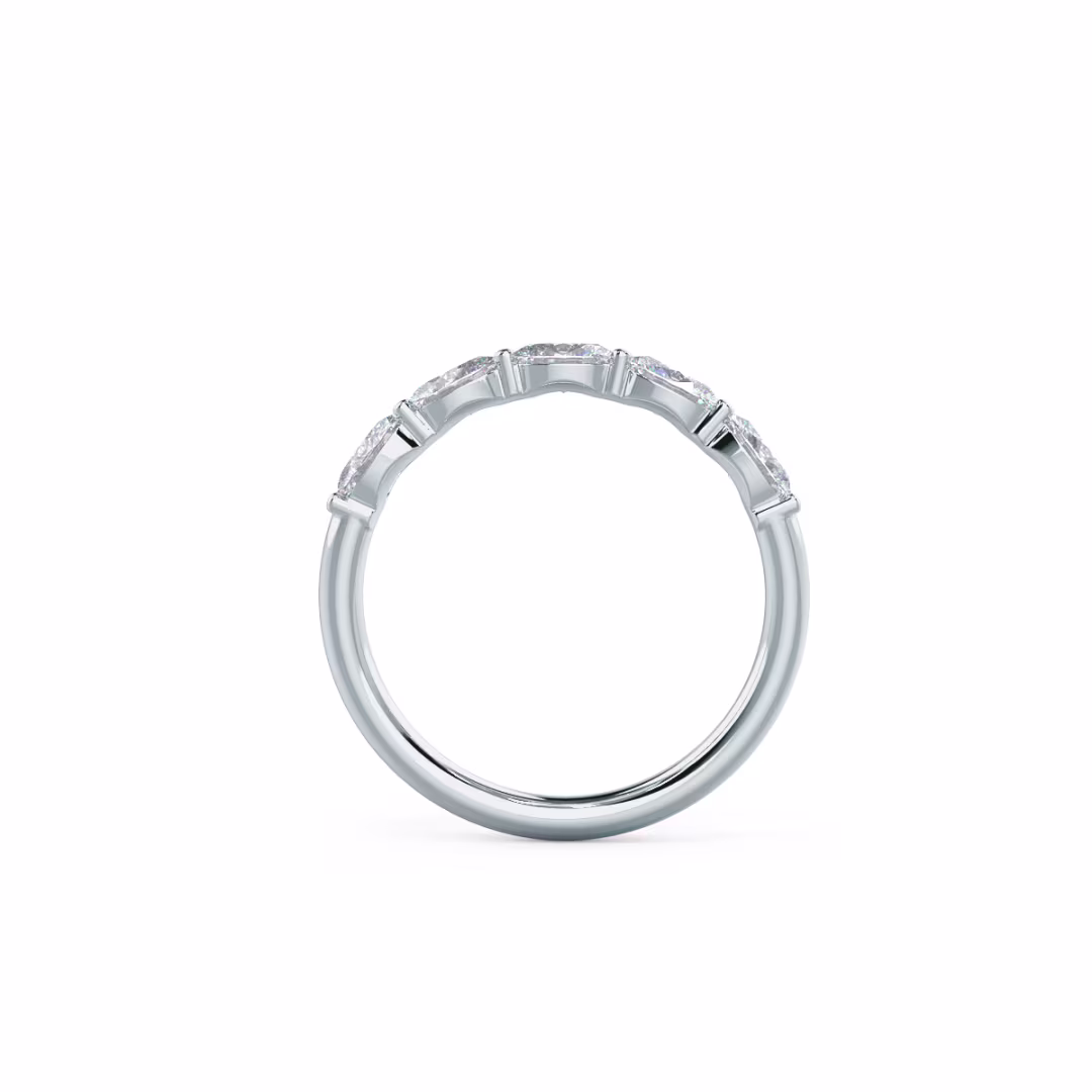 1.0 Carat Diamonds Oval East-West Five Stone in 18k White Gold (Profile View)