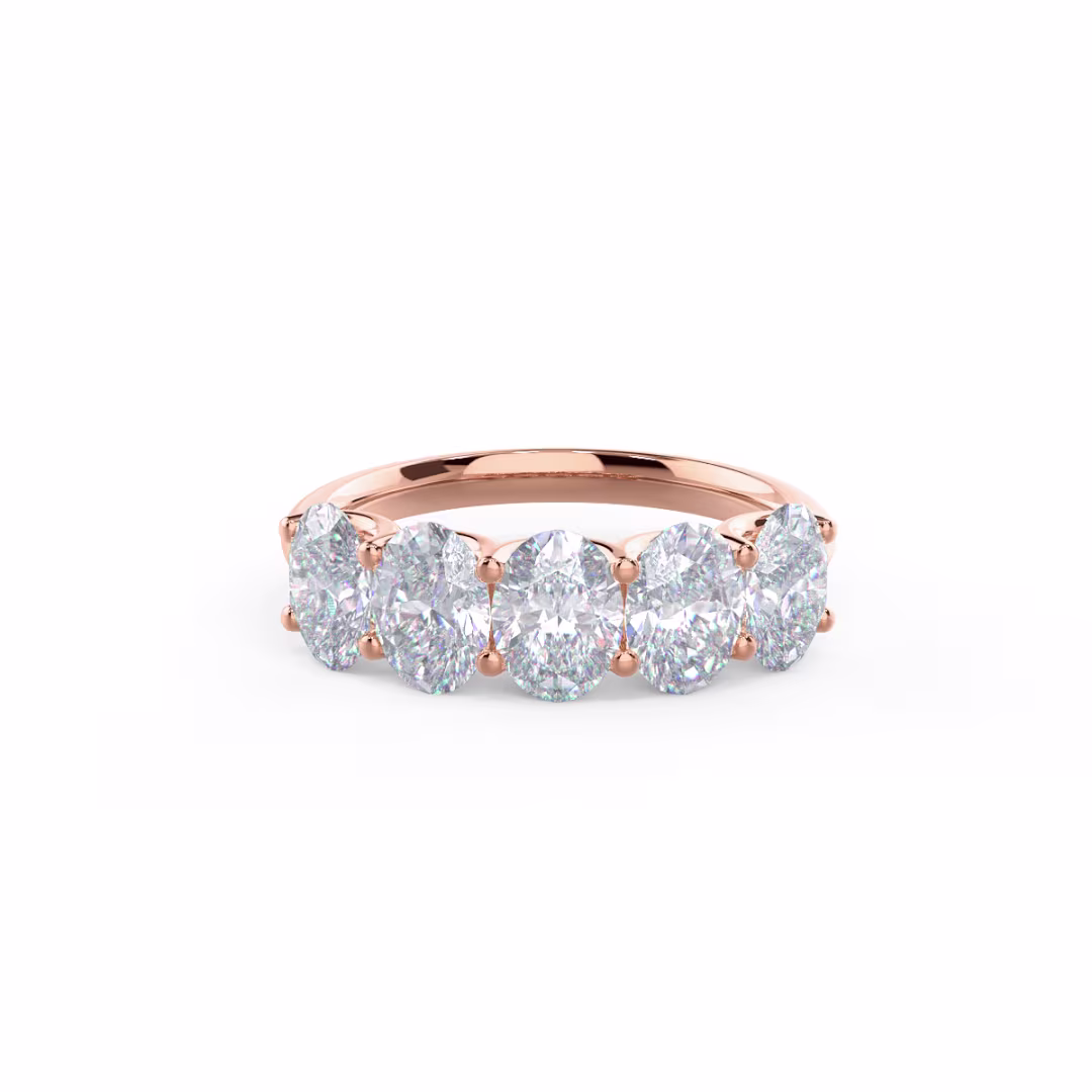 14kt Rose Gold Oval French U Five Stone featuring 2.5 Carat Diamonds (Main View)