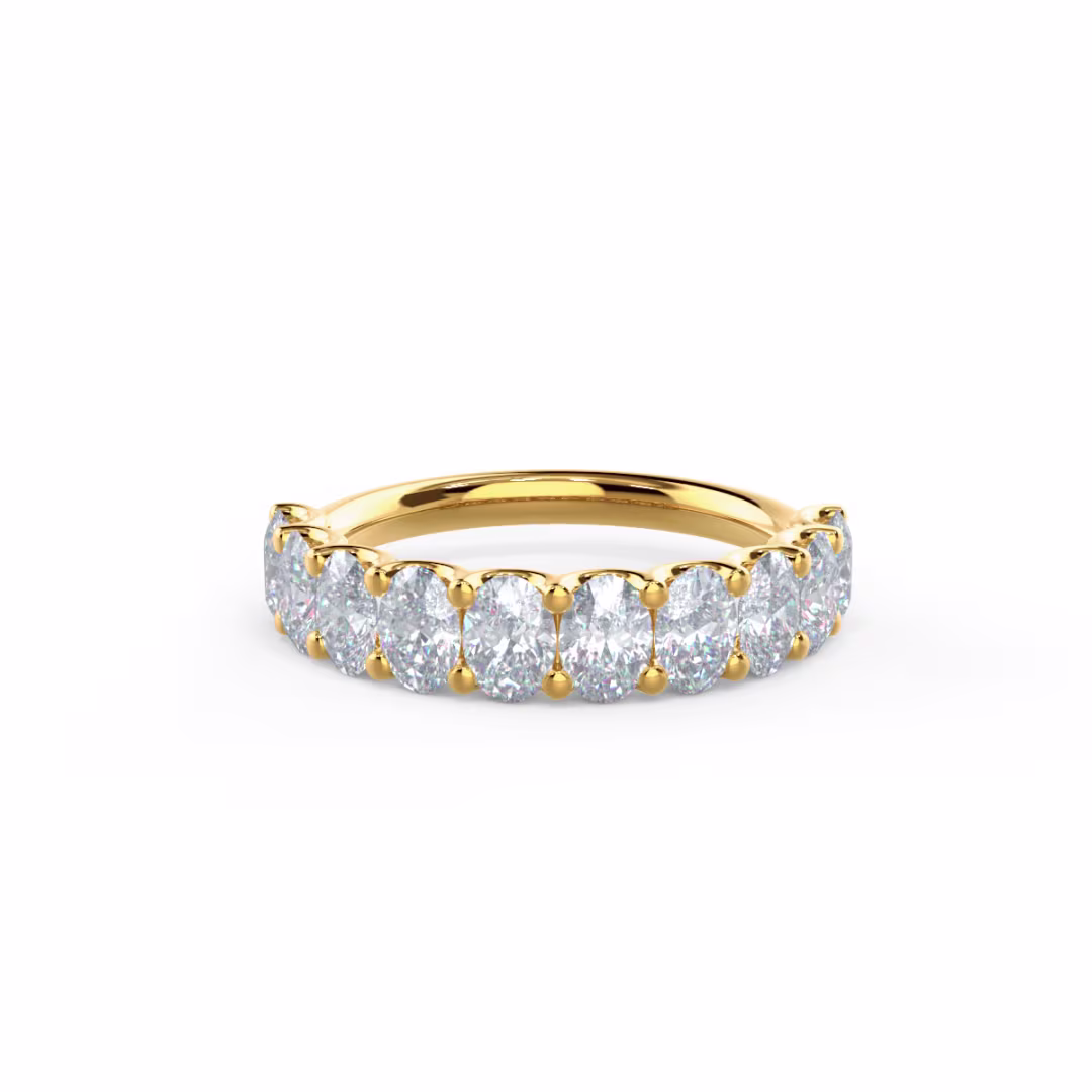 14kt Yellow Gold Oval French U Half Band featuring 2.0 Carat Diamonds (Main View)