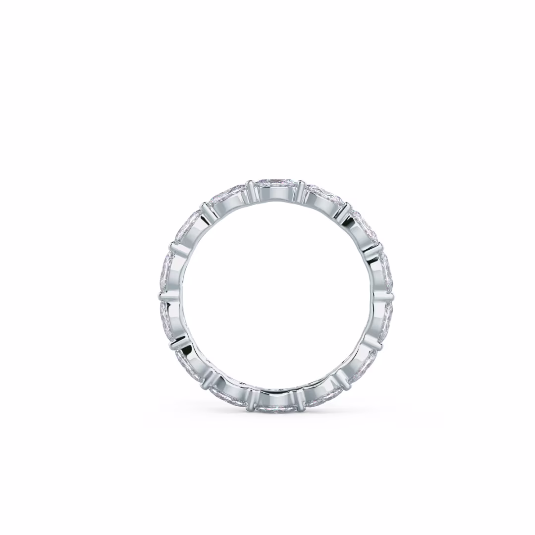 2.0 ctw Diamonds set in 18kt White Gold East-West Oval Eternity Band (Profile View)