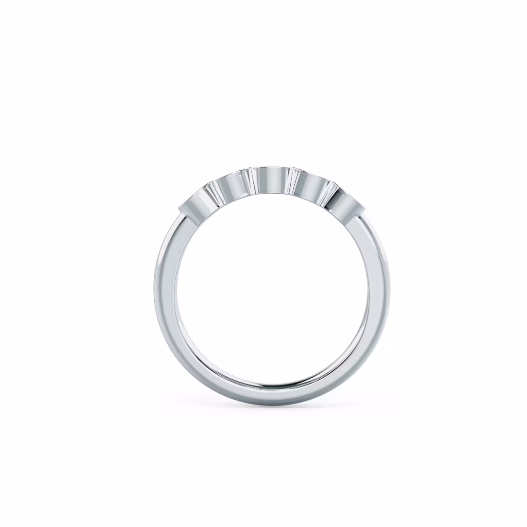 0.7 Carat Round Lab Diamonds Bezel Five Stone in 18kt White Gold (Profile View)