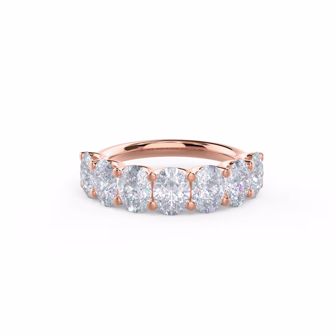 2.8 Carat Diamonds Oval French U Seven Stone in 14k Rose Gold (Main View)