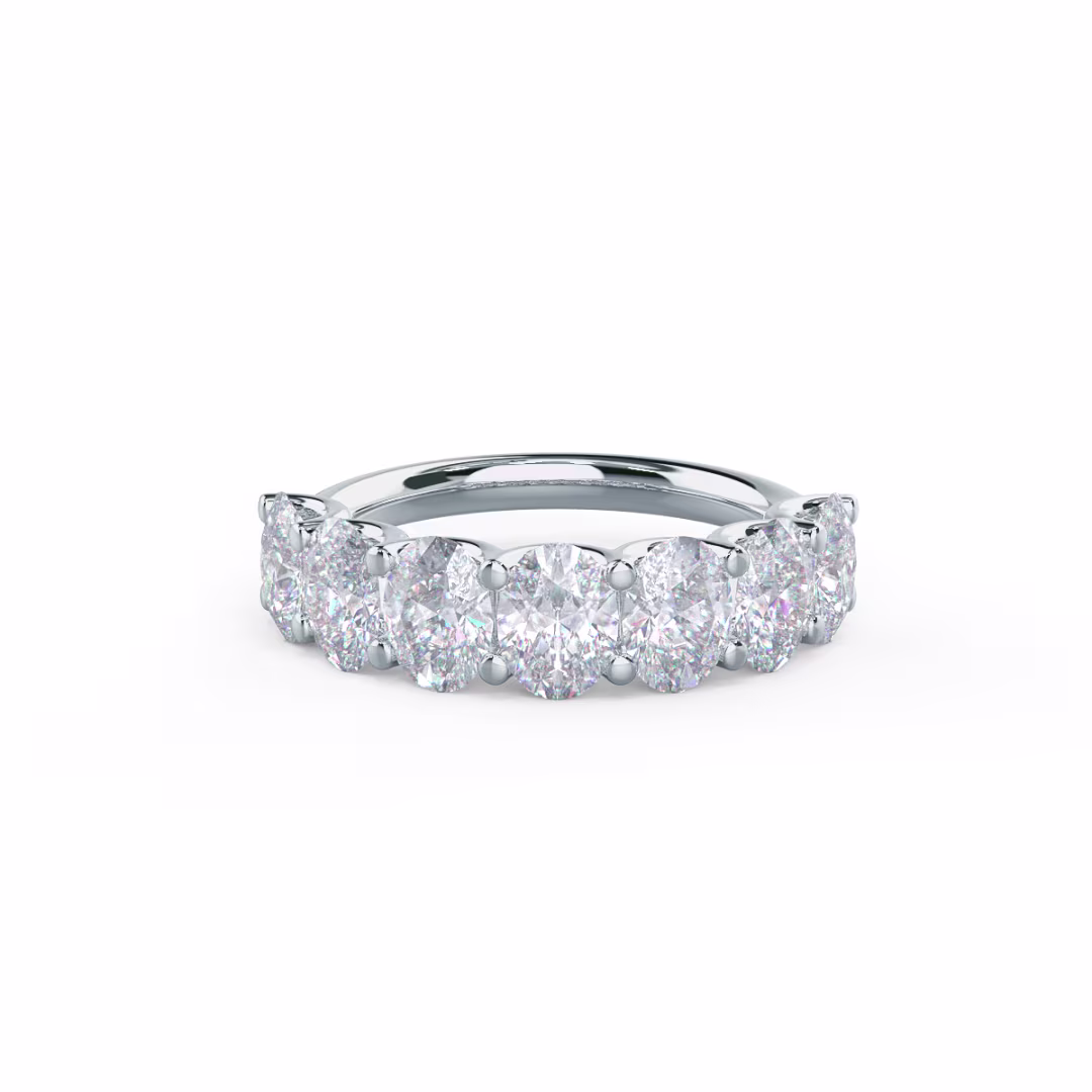 18k White Gold Oval French U Seven Stone featuring Exceptional Quality 2.8 ctw Diamonds (Main View)