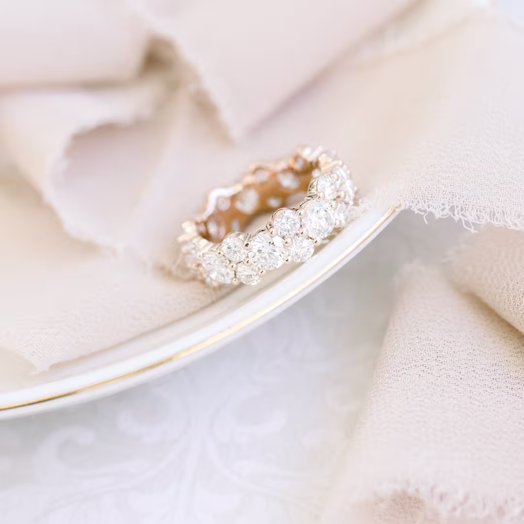 rose gold lab diamond custom five eternity band ada diamonds design ad181