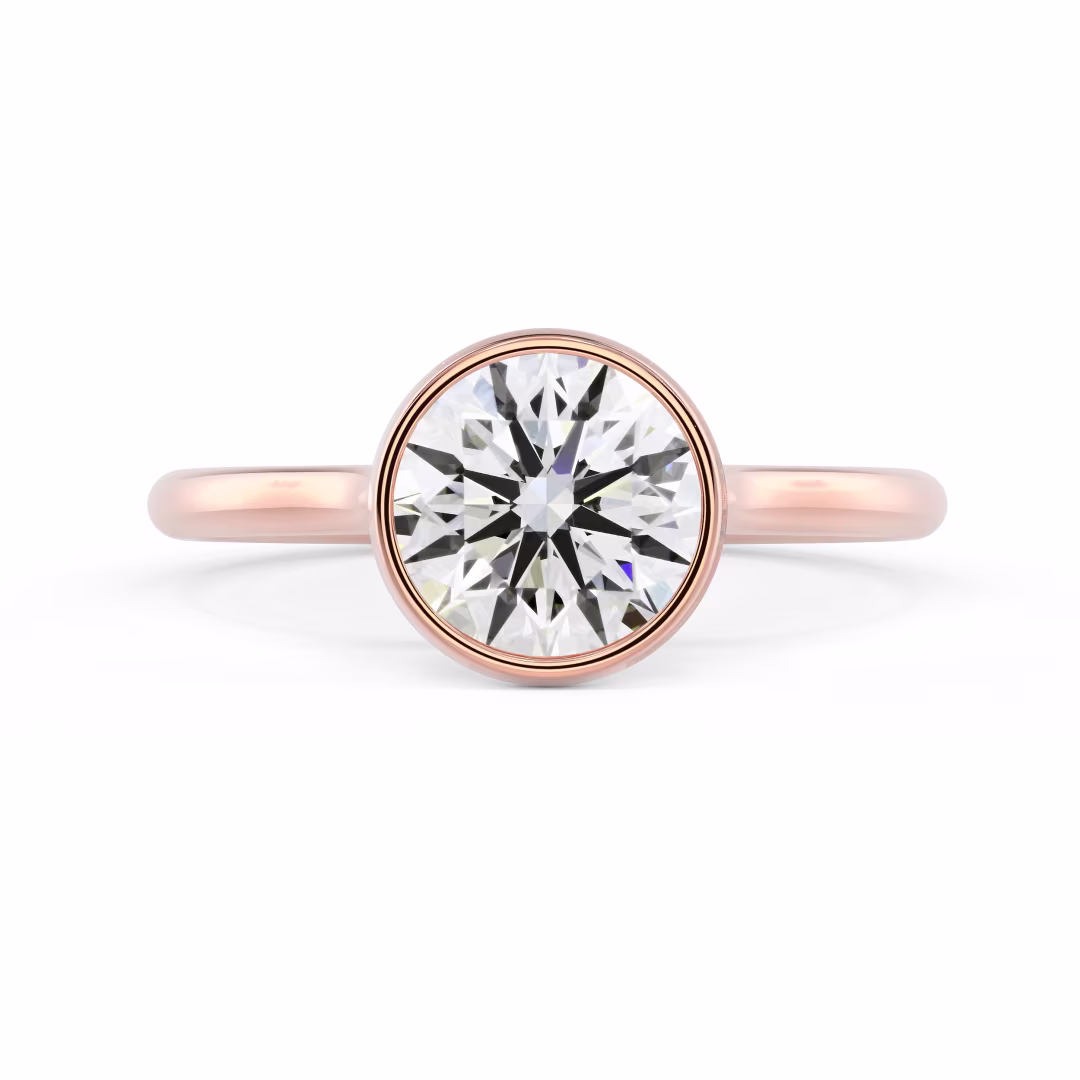 Rose Gold Bezel Solitaire featuring Diamonds (Main View)