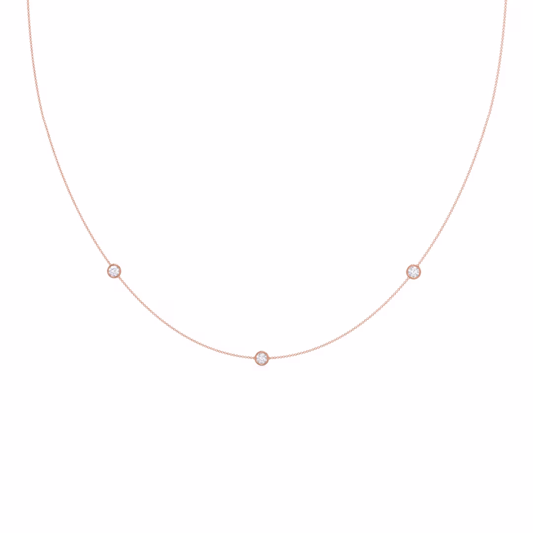 Primary Rose Gold Image for Triple Bezel Cosmo Necklace