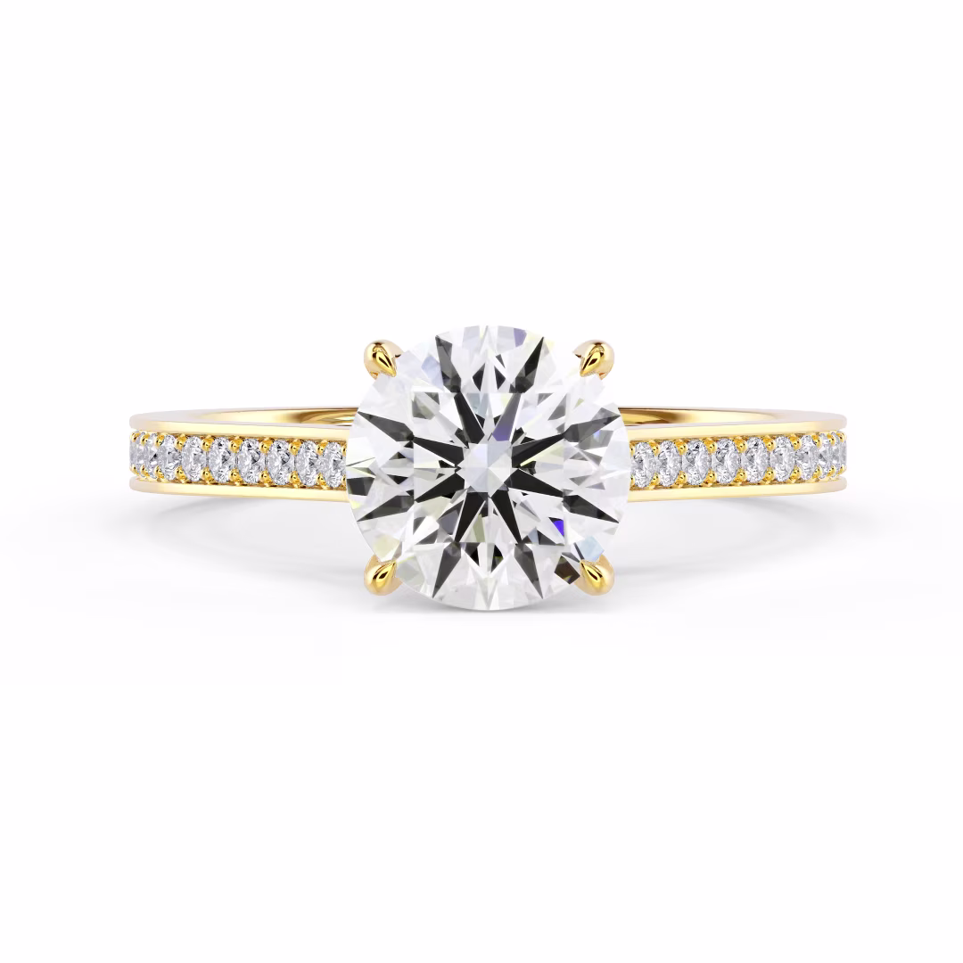 Lab Diamonds Channel Setting in Yellow Gold (Main View)