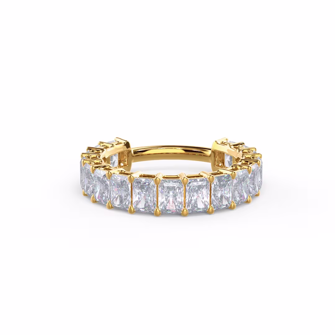3.5 ctw Lab Diamonds set in Yellow Gold Radiant Three Quarter Band (Main View)