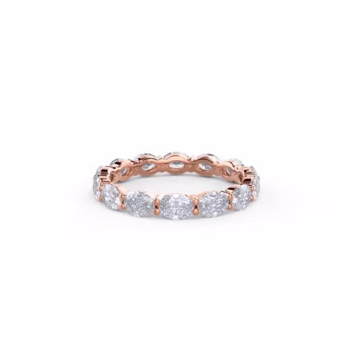 14 Karat Rose Gold East-West Oval Diamond Eternity Band featuring High Quality 2.0 Carat Diamonds (Main View)
