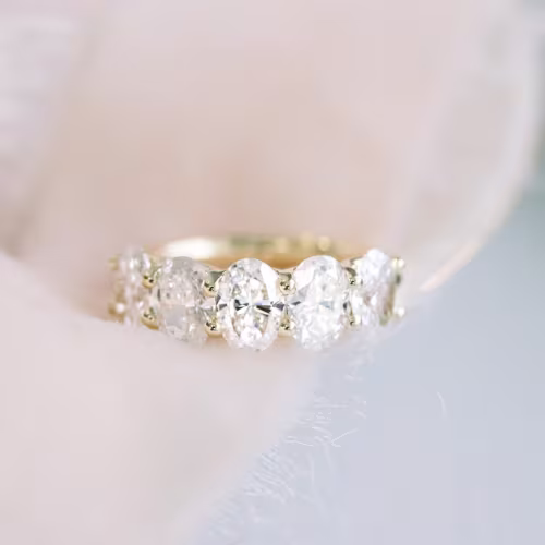 18k yellow gold 2.5 carat oval lab diamond half eternity band ada diamonds design ad 238 macro