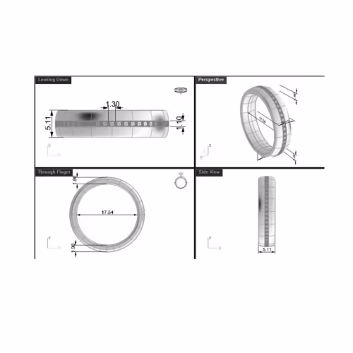 Custom Masculine Lab Created Diamond Wedding Band Design-183