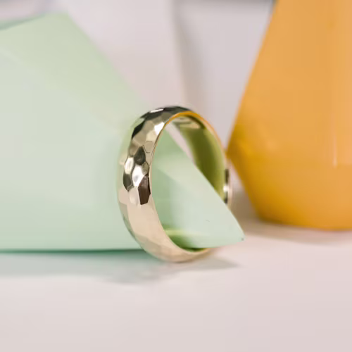 yellow gold hammered mens wedding band ada diamonds design ad 183 profile