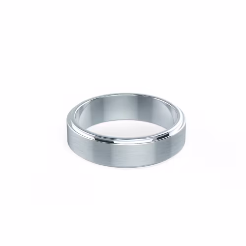 Primary White Image for Matte Flat Beveled Ring
