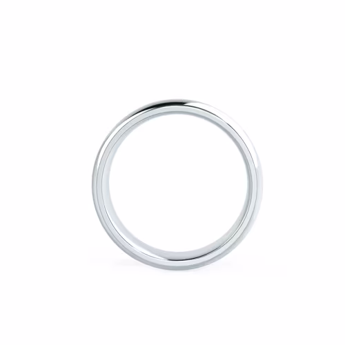 Men's Classic Round Wedding Band in White Gold Design-168