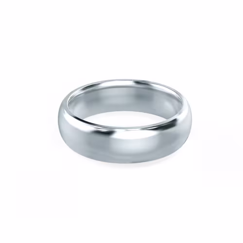 Men's Matte Rounded Wedding Band in Platinum Design-205