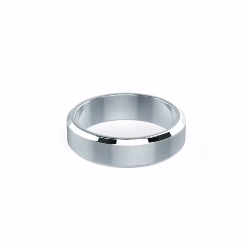 Primary White Image for Matte Rounded Beveled Ring