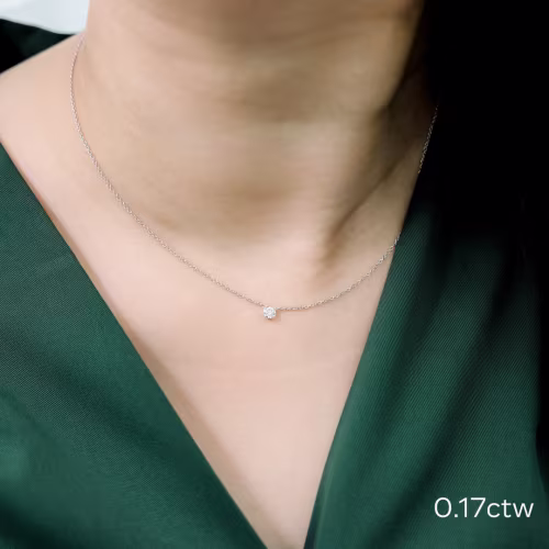 round lab diamond single bezel floating cosmopolitan necklace white gold ada diamonds design ad 039 on model