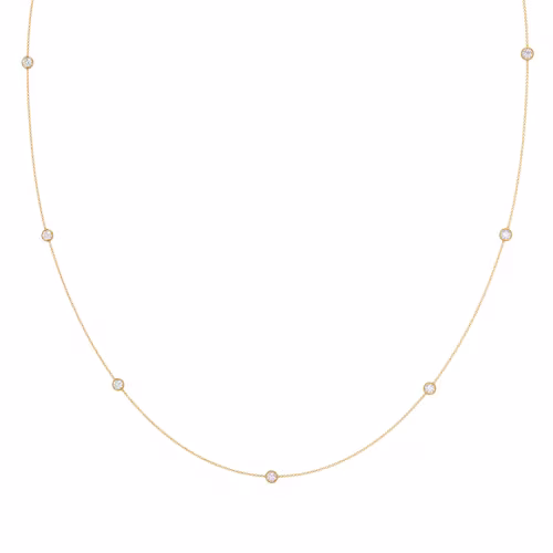 Seven Bezel cosmopolitan necklace made in yellow gold with laboratory made diamonds ADA Diamonds design design ad 228