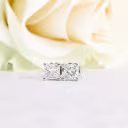 High Quality 1.4 Carat Lab Diamonds set in Platinum Princess Cut Stud Earrings (Main View)