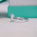 Platinum Oval Six Prong Solitaire Diamond Engagement Ring featuring 2.0 Carat Lab Diamonds (Side View)