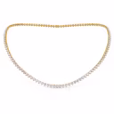 High Quality Round Diamonds set in Yellow Gold Tennis Necklace (Main View)