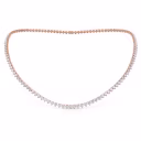 Exceptional Quality Round Lab Diamonds set in Rose Gold Lab Diamond Tennis Necklace (Main View)