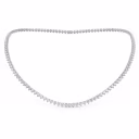 Round Brilliant Lab Created Diamonds set in White Gold Lab Diamond Tennis Necklace (Main View)