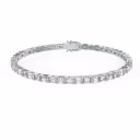 Lab Diamonds set in 18k White Gold Emerald and Round Bracelet (Main View)