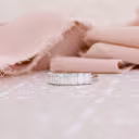 Platinum 1.25ct Emerald Cut Lab Diamond Half Eternity Band Ada Diamonds Design AD-223 on Model