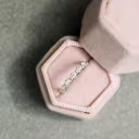 18k White Gold East West Oval Lab Diamond Eternity Band Ada Diamonds Design AD-300 Macro
