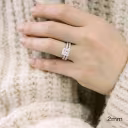 platinum lab diamond wedding set with u pavé 3/4 eternity band and princess cut cathedral pavé wedding band ada diamonds design ad 171 and ad 344