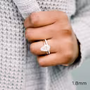yellow gold pear lab diamond solitaire engagement ring with 1.8mm u pavé three quarter eternity band ada diamonds design ad 187 and ad 171 on model