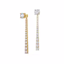 Round Brilliant Lab Grown Diamonds set in Yellow Gold Graduated Diamond Drop Earring Jackets (Main View)