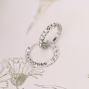 14k White Gold 1 Carat Huggie Hoop with Lab Diamonds Ada Diamonds Design AD-289 Artistic