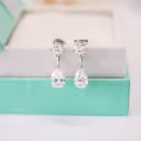 2ct pear earring jackets with round lab diamond studs 18k white gold ada diamonds