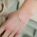 Hand Selected Round Brilliant Created Diamonds set in 14k Rose Gold Bar Bracelet