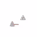0.18 ctw Round Lab Diamonds set in 14k Rose Gold Three Stone Earrings (Main View)