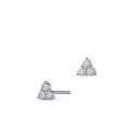 0.18 ctw Round Diamonds set in White Gold Three Stone Diamond Earrings (Main View)