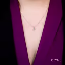Emerald cut pendant necklace in white gold platinum made with laboratory grown diamonds ADA Diamonds ad design number 280