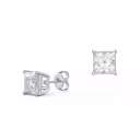 2 ctw Princess Stud Earrings in white gold made with laboratory grown diamonds ADA Diamonds ad design number 002