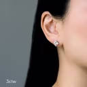 3 ctw Princess Stud Earrings in white gold made with laboratory grown diamonds ADA Diamonds ad design number 002
