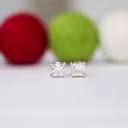 1.0 Carat Diamonds set in Platinum Princess Cut Diamond Stud Earrings