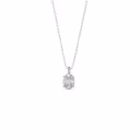 1.0 ctw Diamonds set in Platinum Oval Diamond Classic Solitaire Pendant (Main View)