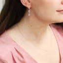 Marquise Three Drop Lab Created Diamond Earrings in Platinum on Model Design-016