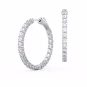 2.0 Carat Round Lab Diamonds set in White Gold Prong-Set Inside Out Diamond Hoop Earrings (Main View)