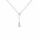 Open Lariat Lab Created Diamond Drop Necklace in Rose Gold Design-036