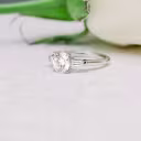 Platinum Three Stone Engagement Ring Setting Featuring Lab Grown 2 carat Ideal Round and Baguette Side Stones Ada Diamonds Design AD-071