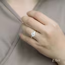 Custom Platinum Round and Baguette Setting Featuring 2.5 ct Ideal Round Lab Grown Diamond Ada Diamonds Design AD-071