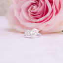 White Gold 3.5 Carat Princess and Pear Custom Solitaire Engagement Ring Ada Diamonds Design AD-363 Artistic
